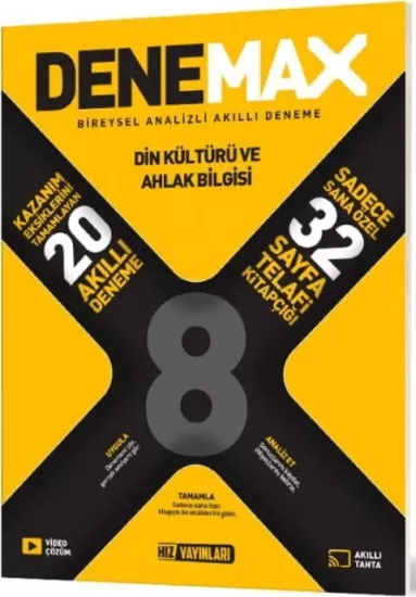 8. Sınıf Din Kültürü ve Ahlak Bilgisi Denemax 20 li Akıllı Deneme Hız Yayınları - Hemen Satın Al