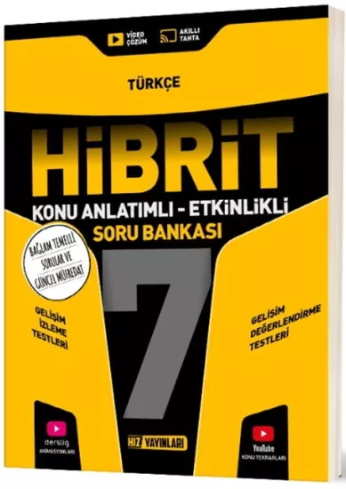 7. Sınıf Türkçe HİBRİT Konu Anlatımlı Etkinlikli Soru Bankası Hız Yayınları - Hemen Satın Al