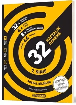 7. Sınıf Sosyal Bilgiler 32 Haftalık Deneme Hız Yayınları - Hemen Satın Al
