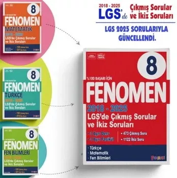 Fenomen Okul Yayınları 8. Sınıf LGS Çıkmış Sorular ve İkiz Soruları Seti 2018 2025 Fenomen Yayınları - Hemen Satın Al