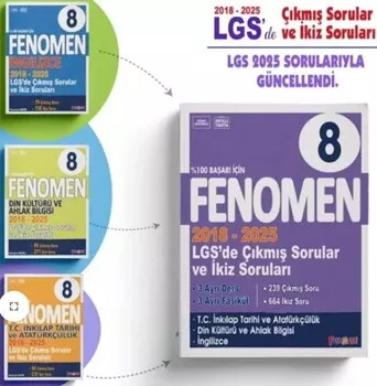 Fenomen Okul Yayınları 8. Sınıf LGS Çıkmış Sorular ve İkiz Soruları Sözel Seti 2018 2025 Fenomen Yayınları - Hemen Satın Al