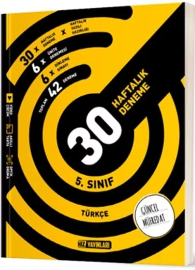 5. Sınıf Türkçe 30 Haftalık Deneme Hız Yayınları - Hemen Satın Al