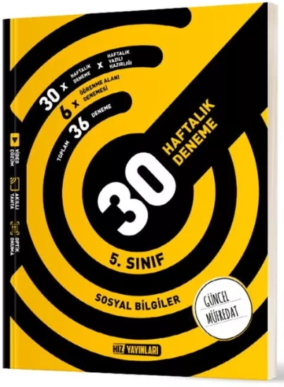 5. Sınıf Sosyal Bilgiler Haftalık Deneme Hız Yayınları - Hemen Satın Al