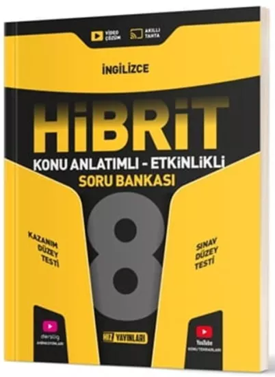8. Sınıf İngilizce HİBRİT Konu Anlatımlı Etkinlikli Soru Bankası Hız Yayınları - Hemen Satın Al