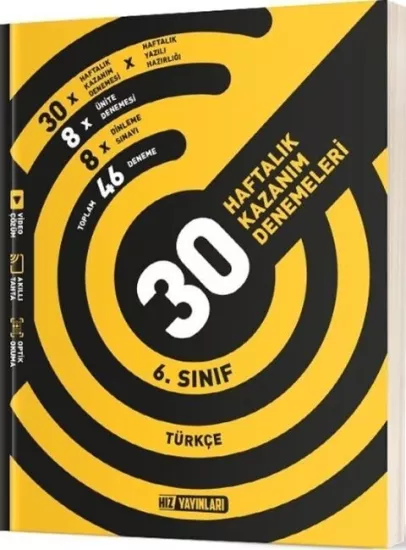 6. Sınıf Türkçe 30 Haftalık Kazanım Denemeleri Hız Yayınları - Hemen Satın Al