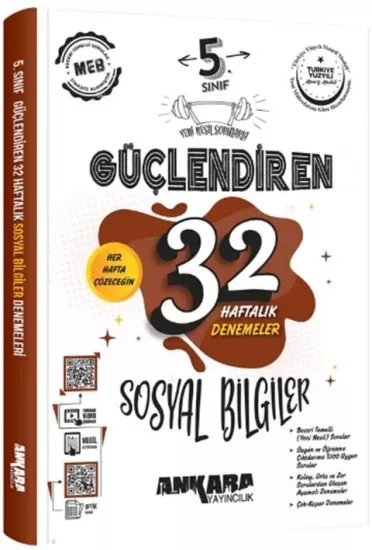5. Sınıf Sosyal Bilgiler Güçlendiren 32 Haftalık Denemeleri Ankara Yayıncılık - Hemen Satın Al