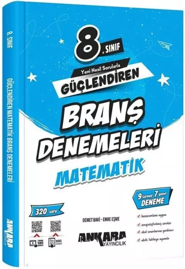 8. Sınıf Matematik Güçlendiren Branş Denemeleri Ankara Yayıncılık - Hemen Satın Al