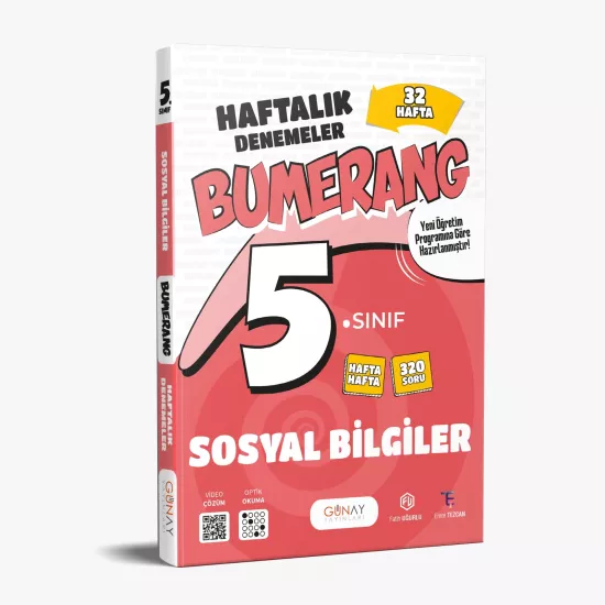 5. Sınıf Sosyal Bilgiler Bumerang 32 Haftalık Denemeleri Günay Yayınları