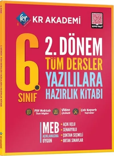 KR Akademi 6. Sınıf 2. Dönem Tüm Dersler Yazılılara Hazırlık Kitabı KR Akademi Yayınları - Hemen Satın Al