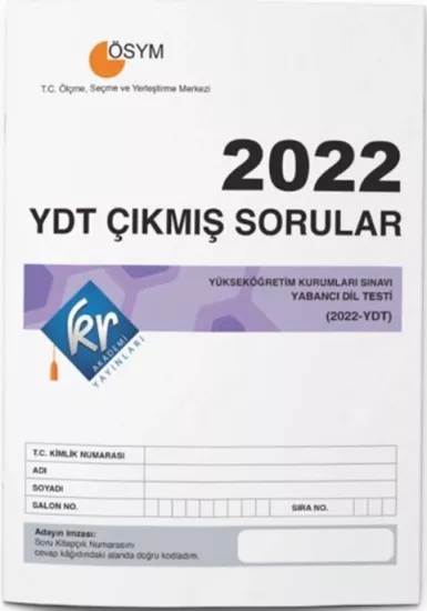 KR Akademi 2022 YDT Tıpkı Basım Çıkmış Sorular KR Akademi Yayınları - Hemen Satın Al