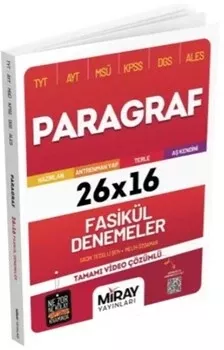 TYT AYT MSÜ KPSS DGS ALES Paragraf 26 x 16 Fasikül Denemeler Miray Yayınları - Hemen Satın Al