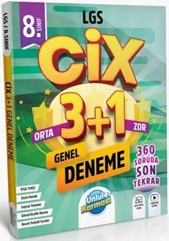 8. Sınıf LGS Cix 3 + 1 Genel Deneme Ünlüler Karması - Hemen Satın Al