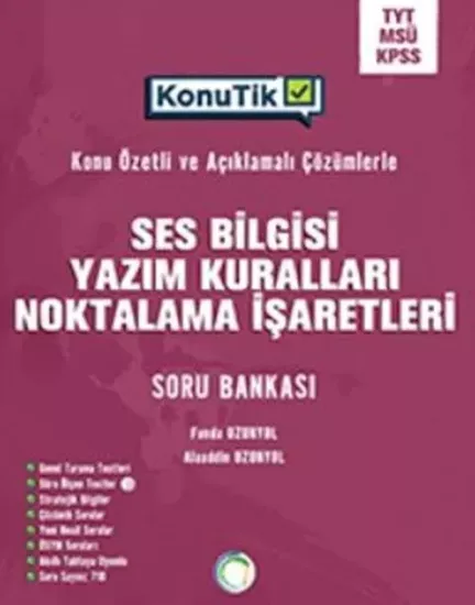 TYT KPSS Tüm Adaylar İçin Ses Bilgisi Yazım Kuralları Noktalama İşaretleri KonuTik Soru Bankası Okyanus Yayıncılık - Hemen Satın Al