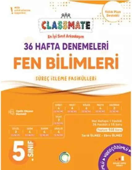 5. Sınıf Fen Bilimleri Classmate 36 Hafta Denemeleri Okyanus Yayıncılık - Hemen Satın Al