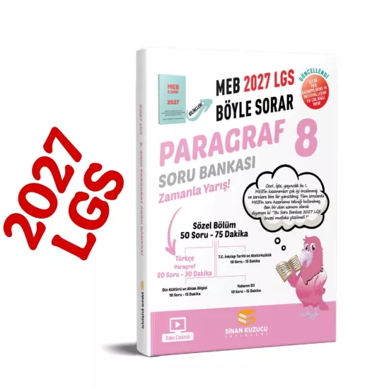 8. Sınıf Paragraf Soru Bankası Sinan Kuzucu Yayınları