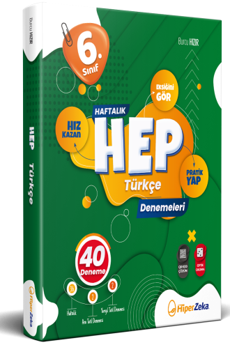 6. Sınıf HEP Türkçe Haftalık Deneme Föyleri Hiper Zeka Yayınları