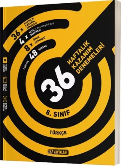 8. Sınıf Türkçe 36 Haftalık Kazanım Denemeleri Hız Yayınları - Hemen Satın Al