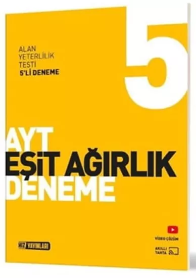AYT Eşit Ağırlık 5 li Genel Deneme Hız Yayınları - Hemen Satın Al