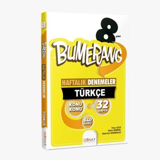 8. Sınıf Bumerang 32 Haftalık Türkçe Denemeleri Günay Yayınları