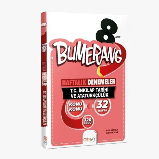 8. Sınıf Bumerang 32 Haftalık İnkılap Tarihi Denemeleri Günay Yayınları