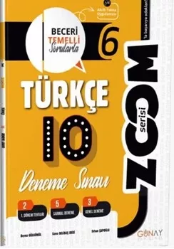 6. Sınıf Zoom Türkçe 10 ’lu Branş Denemeler Günay Yayınları