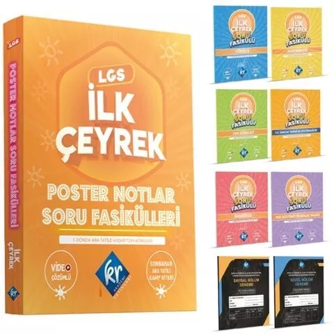 KR Akademi 8. Sınıf LGS İlk Çeyrek Poster Notlar Soru Fasikülleri KR Akademi Yayınları - Hemen Satın Al