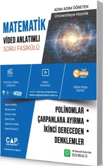 Polinomlar Çarpanlara Ayırma İkinci Dereceden Denklemler Çap Yayınları - Hemen Satın Al