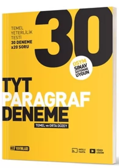 TYT Temel ve Orta Düzey Paragraf Deneme Hız Yayınları - Hemen Satın Al