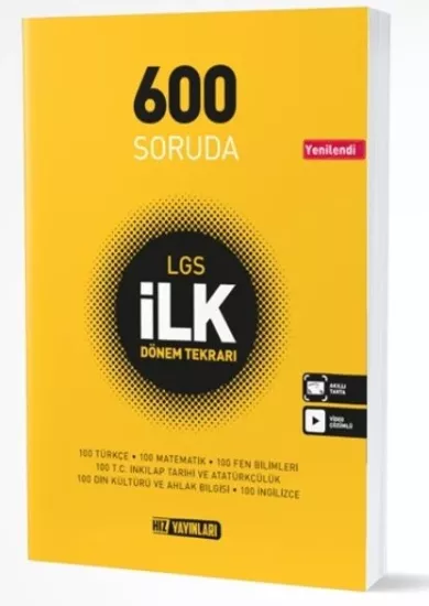 8. Sınıf 600 Soruda Lgs İlk Dönem Tekrarı Hız Yayınları