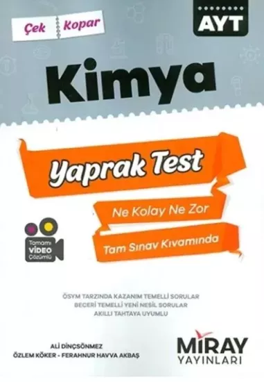 AYT Kimya Yaprak Test Miray Yayınları - Hemen Satın Al