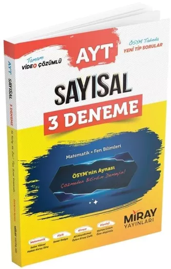AYT Sayısal 3 Deneme Miray Yayınları - Hemen Satın Al