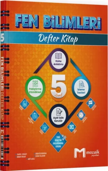 5. Sınıf Fen Bilimleri Defter Kitap Mozaik Yayınları