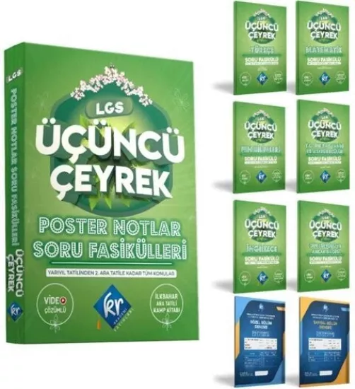 Kr Akademi 8. Sınıf LGS Poster Notlar Soru Fasikülleri Üçüncü Çeyrek KR Akademi Yayınları - Hemen Satın Al