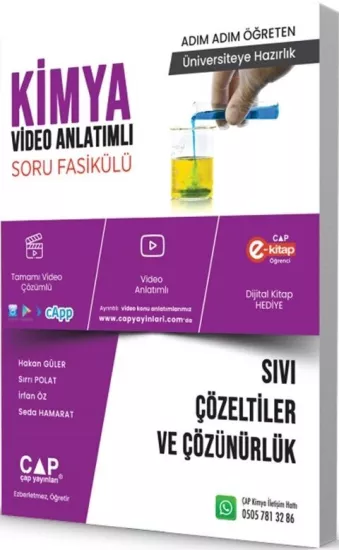 Üniversiteye Hazırlık Kimya Sıvı Çözeltiler ve Çözüürlük Konu Anlatımlı Soru Fasikülü Çap Yayınları - Hemen Satın Al