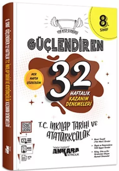 8. Sınıf T.C. İnkılap Tarihi ve Atatürkçülük Güçlendiren 32 Haftalık Kazanım Denemeleri Ankara Yayıncılık - Hemen Satın Al