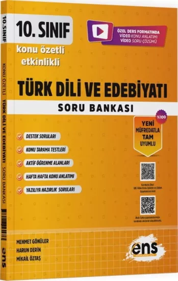 10. Sınıf Türk Dili ve Edebiyatı Etkinlikli Soru Bankası ENS Yayıncılık - Hemen Satın Al