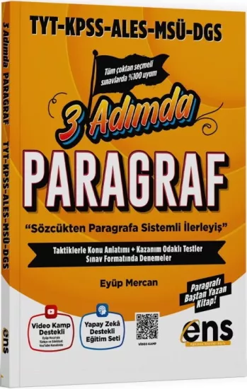 TYT KPSS ALES MSÜ DGS Paragraf 3 Adımda Konu Özetli Soru Bankası ENS Yayıncılık - Hemen Satın Al
