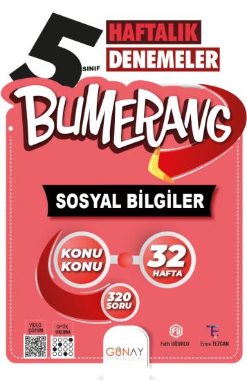 5. Sınıf Bumerang 32 Haftalık Sosyal Bilgiler Denemeleri Günay Yayınları