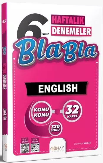 6.Sınıf 32 Haftalık Bla Bla İngilizce Denemeleri Günay Yayınları