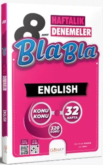 8.Sınıf 32 Haftalık Bla Bla İngilizce Denemeleri Günay Yayınları