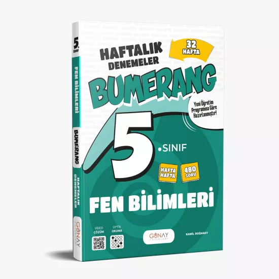 5. Sınıf Fen Bilimleri Bumerang 32 Haftalık Denemeleri Günay Yayınları