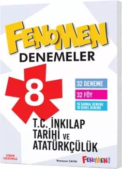 Fenomen Okul Yayınları 8. Sınıf T.C. İnkılap Tarihi ve Atatürkçülük Fenomen Denemeler Fenomen Yayınları - Hemen Satın Al