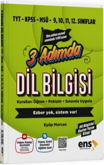 TYT KPSS MSÜ Dil Bilgisi 3 Adımda Video Destekli Soru Bankası ENS Yayıncılık - Hemen Satın Al
