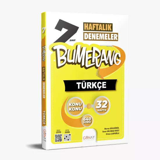 7. Sınıf Türkçe Bumerang 32 Haftalık Denemeleri Günay Yayınları