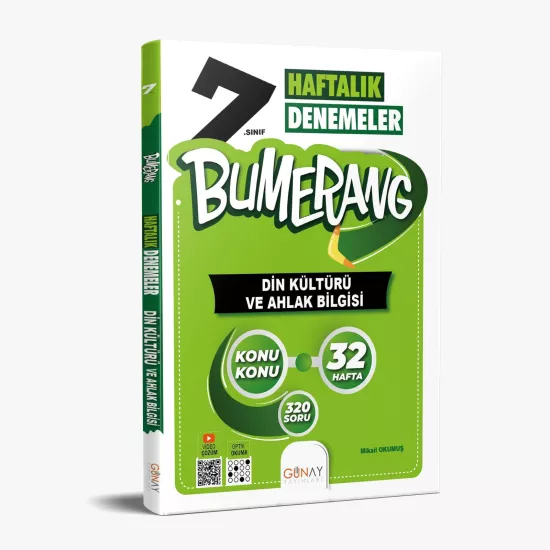 7. Sınıf Din Kültürü Bumerang 32 Haftalık Denemeleri Günay Yayınları