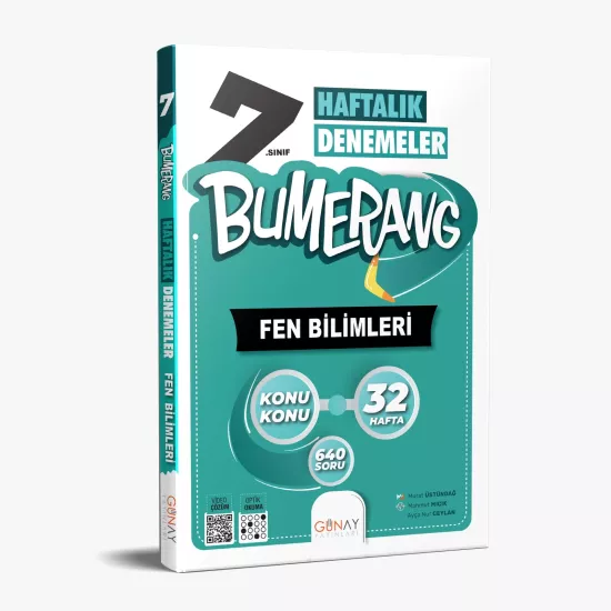 7. Sınıf Fen Bilimleri Bumerang 32 Haftalık Denemeleri Günay Yayınları