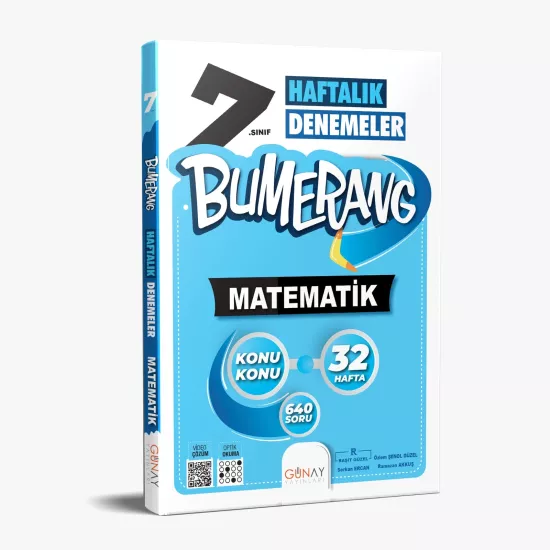 7. Sınıf Matematik Bumerang 32 Haftalık Denemeleri Günay Yayınları