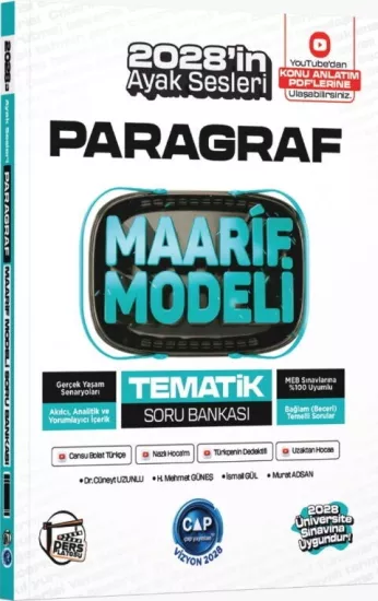 Üniversiteye Hazırlık Paragraf Ders Platosu Maarif Modeli Tematik Soru Bankası Çap Yayınları - Hemen Satın Al