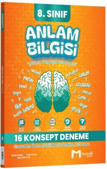 8. Sınıf Anlam Bilgisi 16 lı Konsept Deneme Mozaik Yayınları - Hemen Satın Al