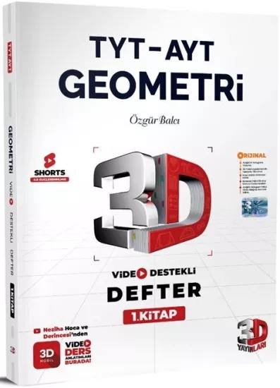 TYT AYT Geometri Video Destekli Defter 1. Kitap 3D Yayınları - Hemen Satın Al